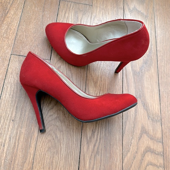 Xappeal Shoes Xappeal Red Velvet Heels Poshmark